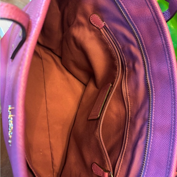 Coach Pink Leather Tote Bag - Picture 2 of 3